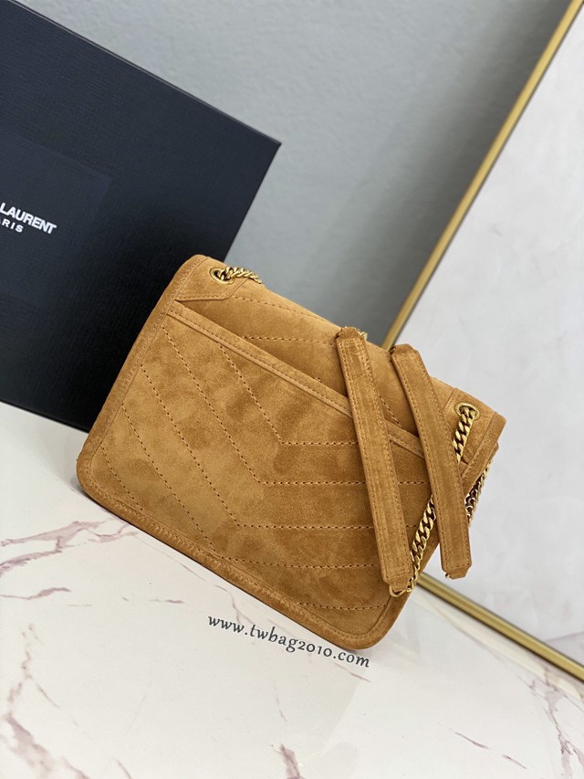 YSL专柜款女包 聖羅蘭經典款MONOGRAM翻蓋麂皮手袋 YSL肩背斜挎包 533037  jjh1070